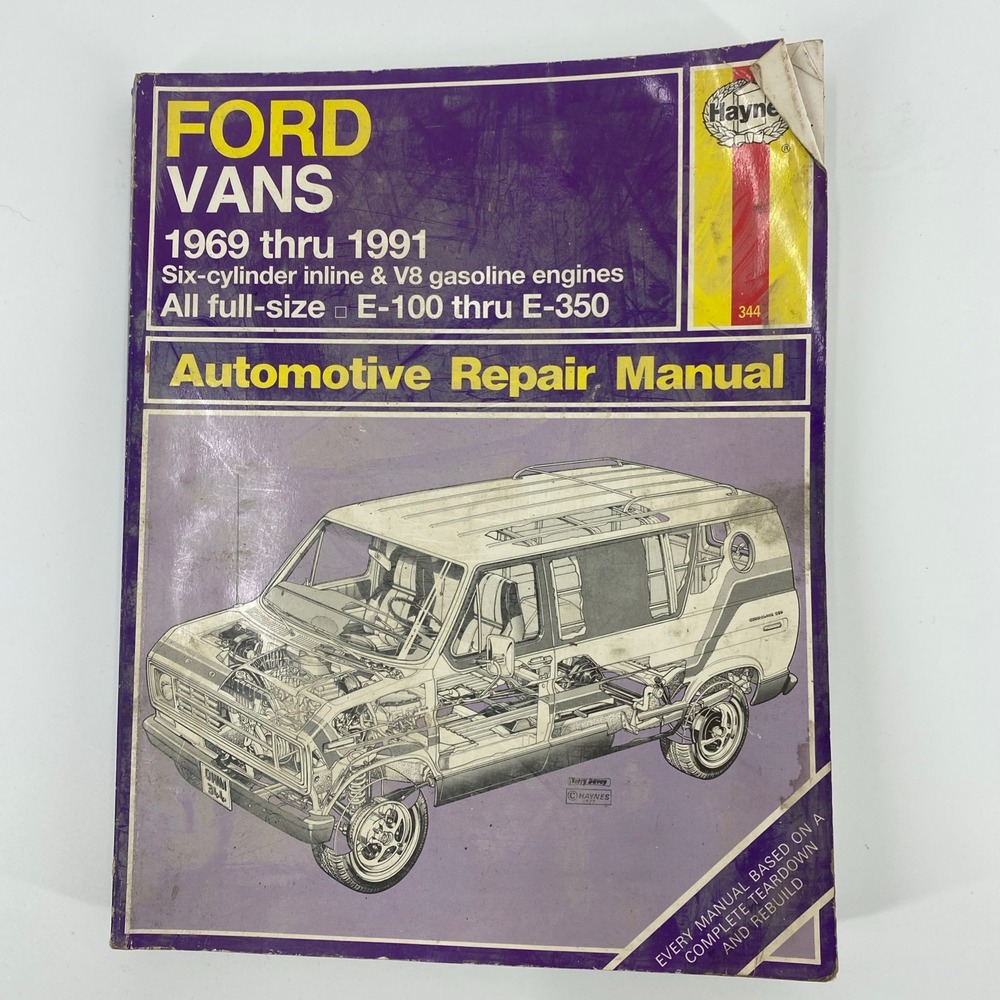 Haynes Ford Vans 1969-1991 Repair Manual E-100 E-350 6-Cyl V8 Gasoline 344